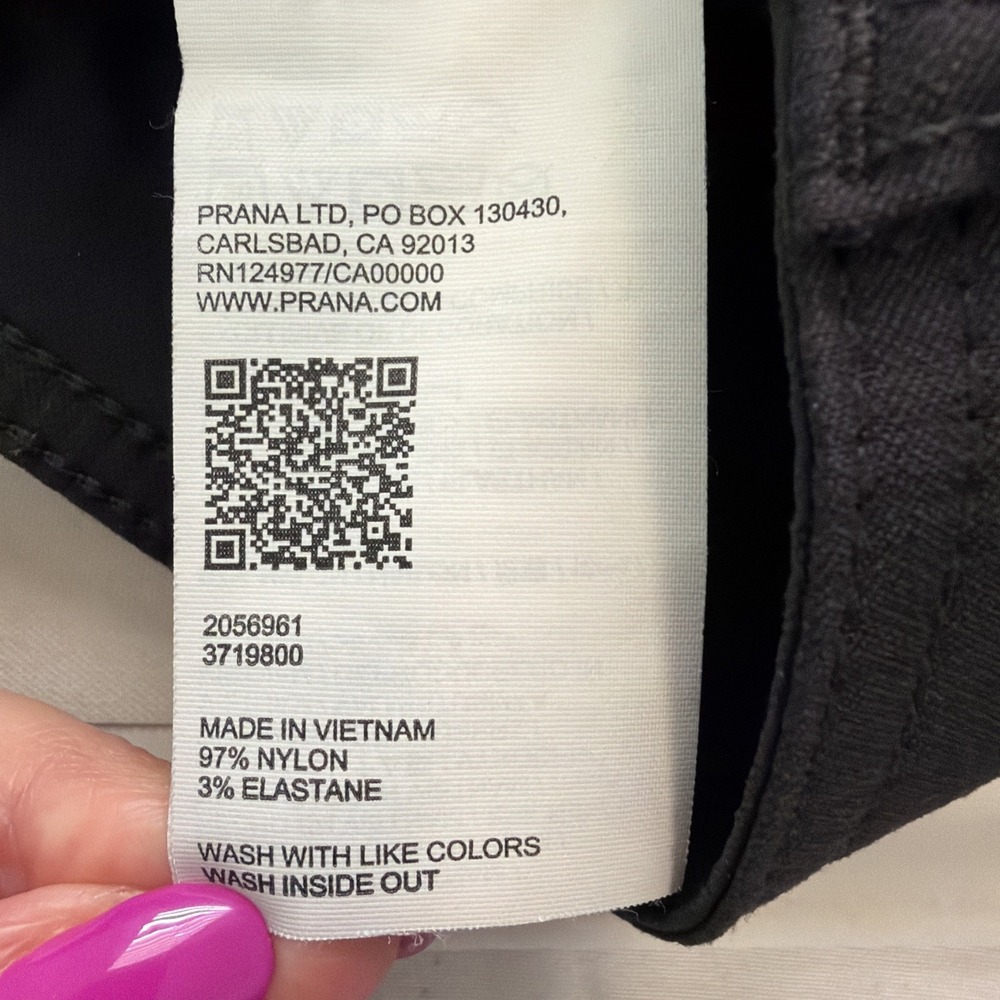 prAna Halle Straight Pant Womens 4 RG Black Nylon Stretch Zion Hiking Outdoor - Picture 6 of 8